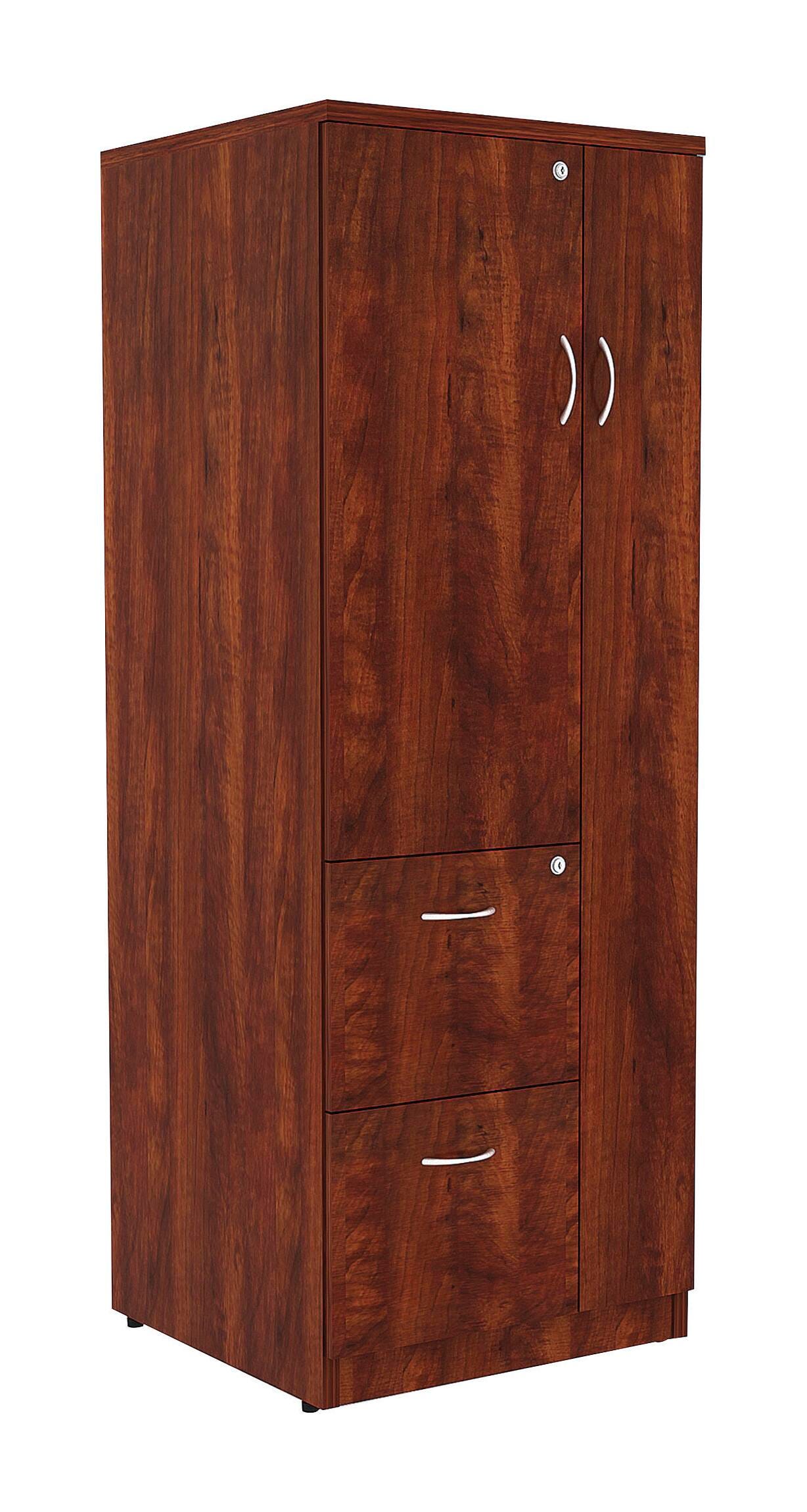 Lorell Essentials Laminate Storage Cabinet, 23-5/8 x 23-5/8 x 65-5/8 Inches, Cherry 1565538